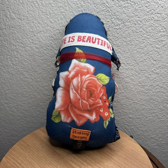 Stinkbug Designs Handmade Media Art Doll with heart pocket for worries - Picture 4 of 10